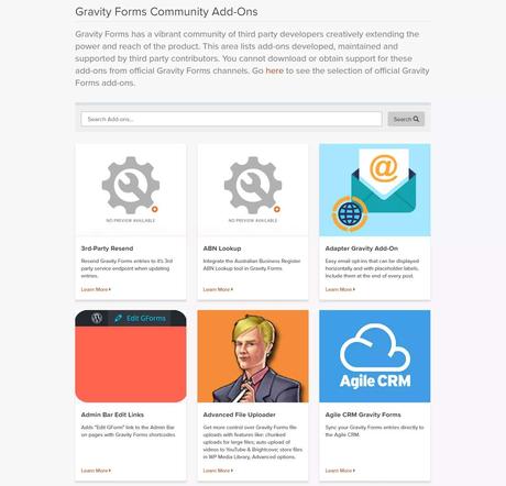 Gravity Forms community Add-ons