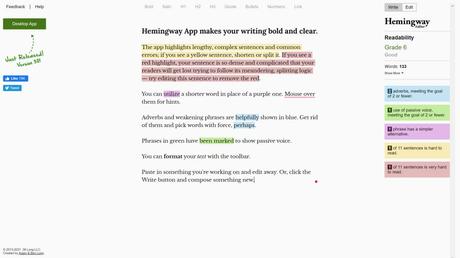 Hemingway editor app