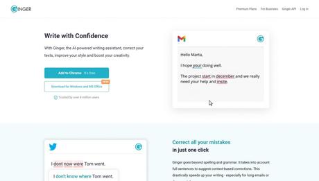 Ginger software- best grammarly alternatives