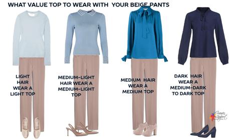 what value top to wear with beige pants