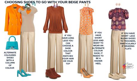 what shoes to wear with beige pants