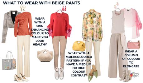 what to wear with beige pants