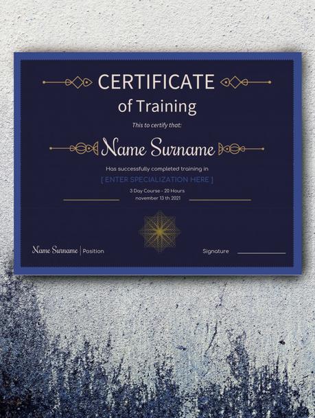 Certificate of Training – free Google Docs Template