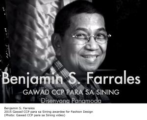 Gawad CCP Sining Awardee Ben Farrales Passes Away