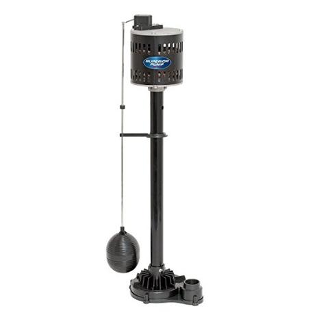 Superior Pump 92333 1/3 HP Thermoplastic Pedestal Sump Pump, Black