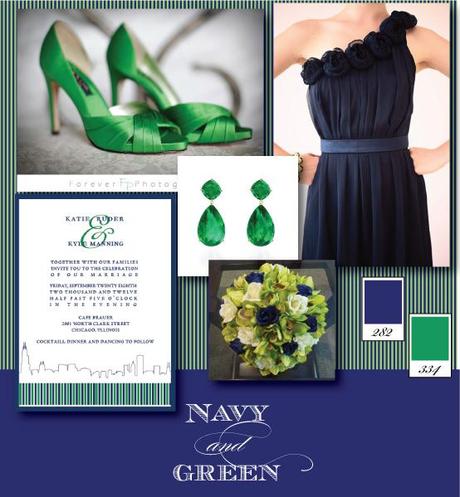 Wedding Color Inspiration: Navy + Green