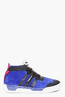 Why Ask Y? : Y-3 Blue Striped Courtside Sneaker