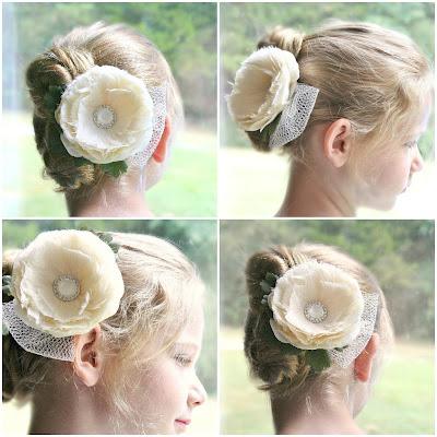 Ivory Bridal Feather Flower now available at Fanciestrands