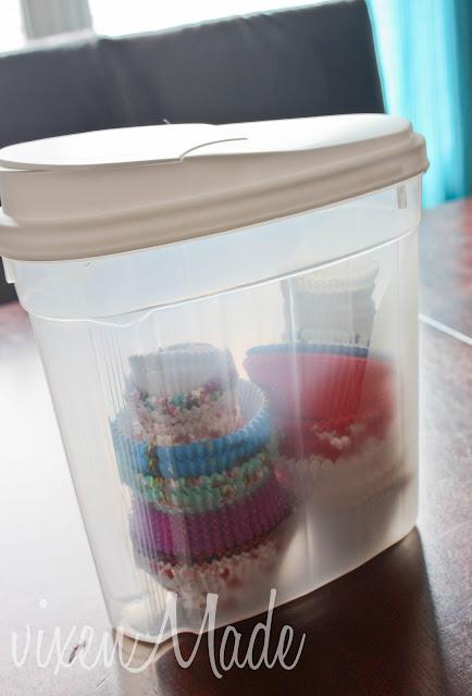 Cupcake Liner Storage