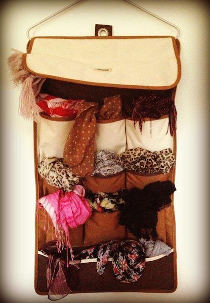 Simple Scarf Storage Solution