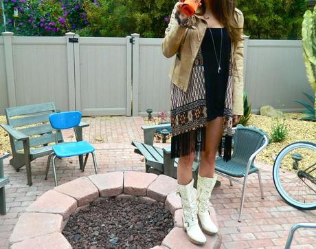 Fringe kimono