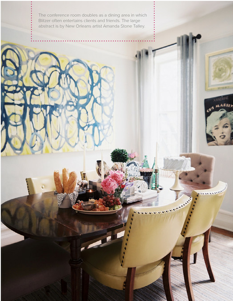 A glamorous NYC publicist's office that feels more like a stylish home
