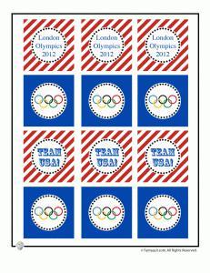 Olympics Party Printable Cupcake Toppers