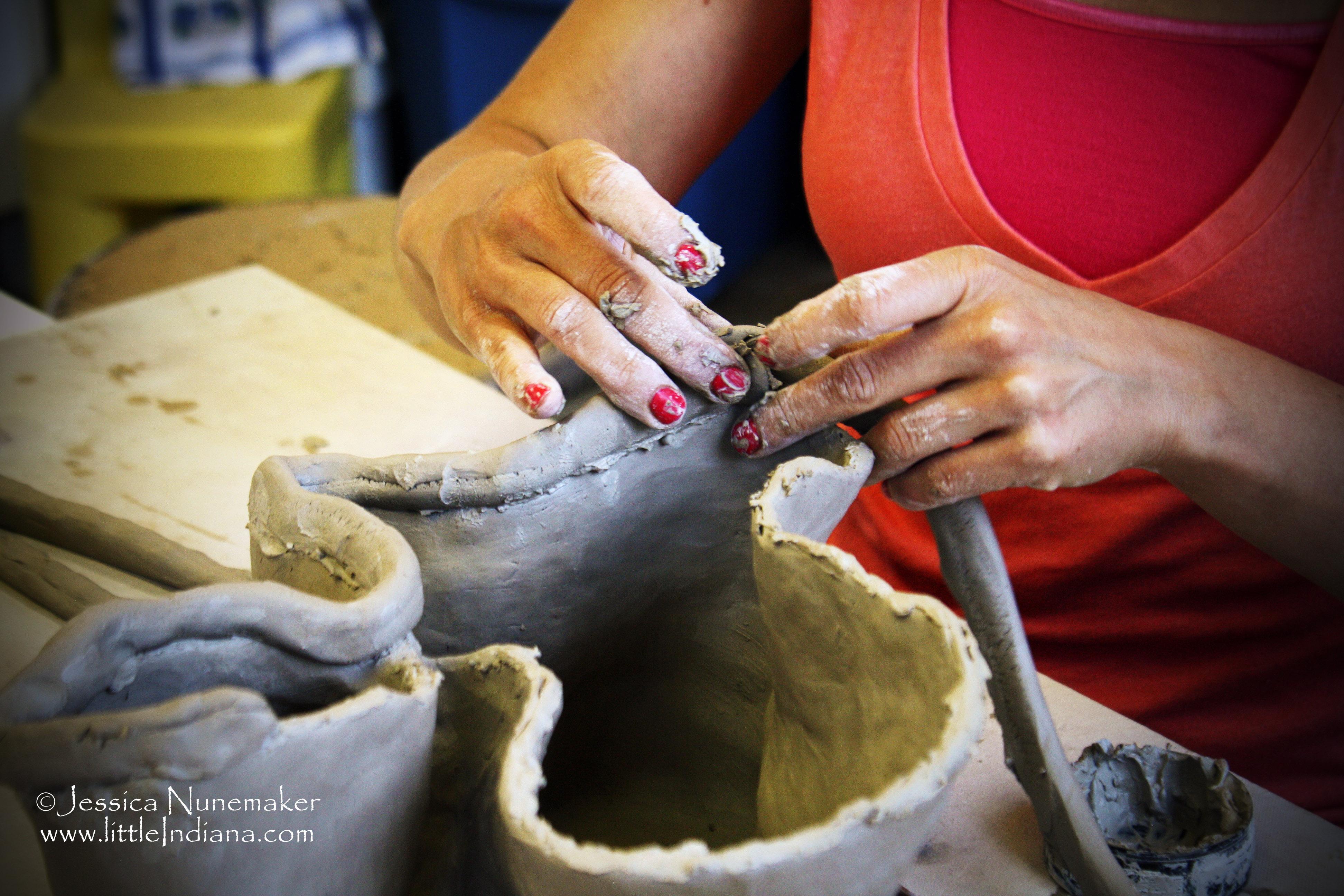 The Potter's Bench: Peru, Indiana -- Lyndsey Hitchings at Work