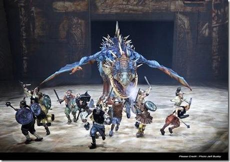 The Deadly Nadder pursues Vikings - How To Train Your Dragon Arena Spectacular