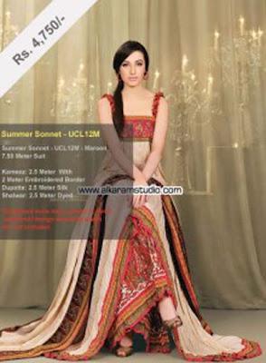 Latest Lawn Dresses For Ramzan Eid 2012 Umar Sayeed – Alkaram Studio