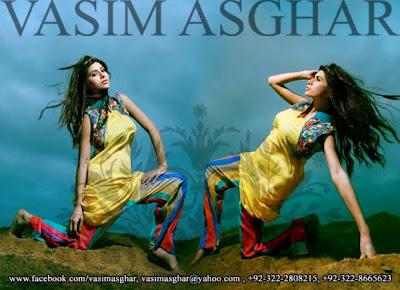 Stylish Eid Dresses Collection By Vasim Asghar For Women 2012