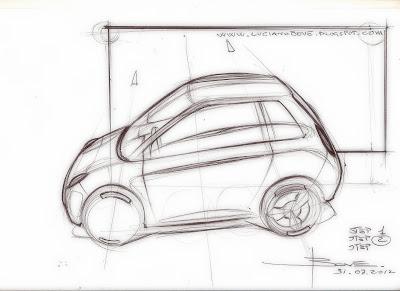 Car sketch tutorial top perspective by Luciano Bove