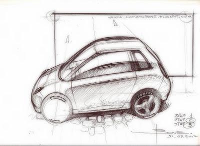 Car sketch tutorial top perspective by Luciano Bove