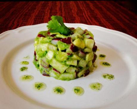 avocado tartare + cilantro oil