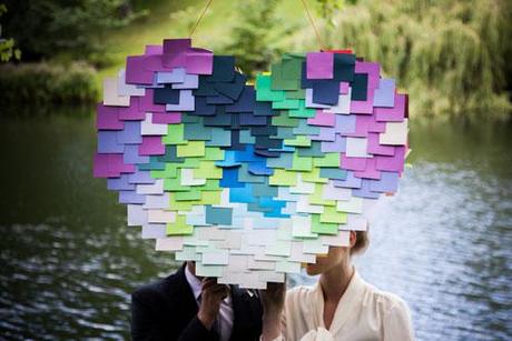 How to make a post-it heart pinata