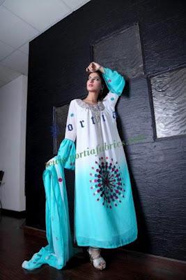 Portia Fabrics Latest Embroidered Chiffon & Silk Eid Dresses 2012 – Vol.2