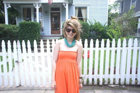 Outfit: orange + turquoise & a story