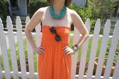 Outfit: orange + turquoise & a story