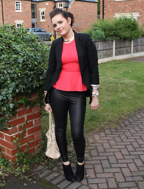 Topshop wet look leggings in black