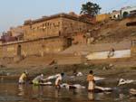 Local Indians washing there clothes along the Ganga River