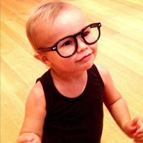 Baby Gabe in my hipster frames. I melt. @ahawken (Taken with Instagram at The MoMA)