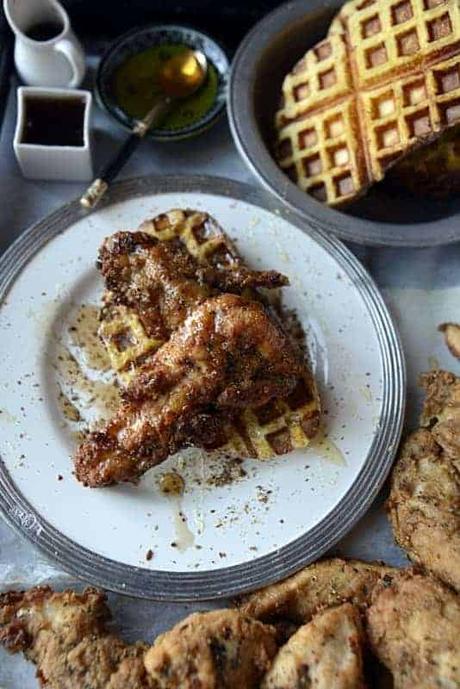 buttermilk spicy chicken tenders waffles