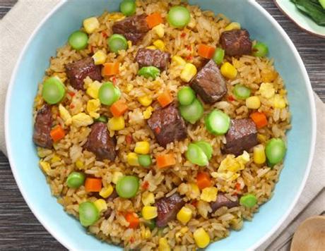 The allure of beef tenderloin pulls hard. Fried Rice with Sauteed Diced Beef Tenderloin in Sweet and ...