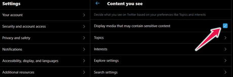 Display media that may contain sensitive content Display media that may contain sensitive content