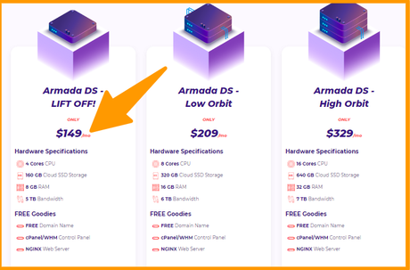 HostArmada Dedicated server pricing