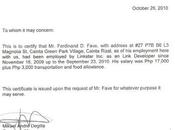 Request Certification Employment Letter Sample Certificate Castor Office SlideShare Experience Job.