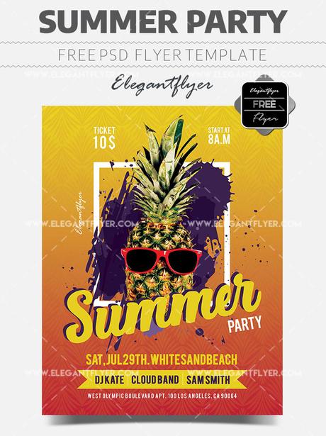 Summer Party – Free Flyer PSD Template + Facebook Cover