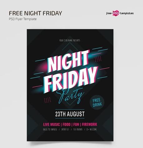 Free Night Friday Flyer Templates in PSD + Vector