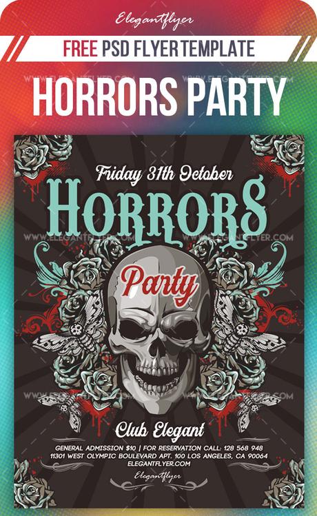 Horrors Party – Free Flyer PSD Template + Instagram template
