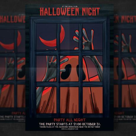 Halloween party flyer template Free Psd
