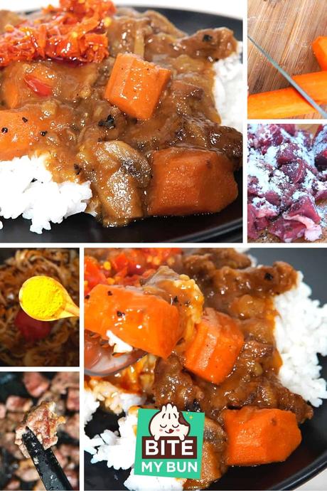 Japanese beef curry dish with rice