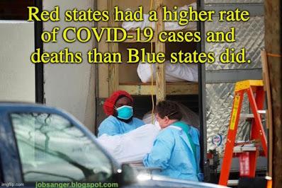 Study Shows Red States Had Higher Rates Of COVID-19 Cases & Deaths Than Blue States Did