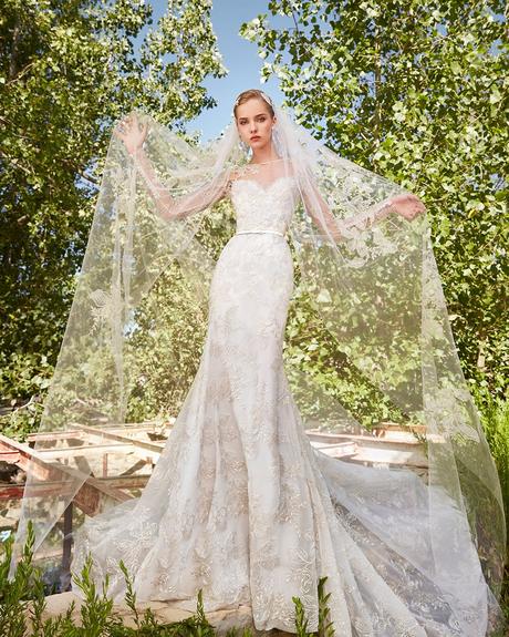 fashion wedding dresses trumpet with illusion long sleeves lace elie_saab