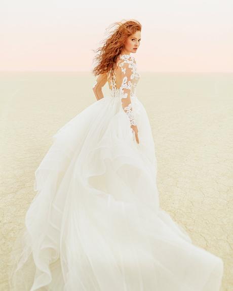fashion wedding dresses ball gown with illusion long sleeves lace hayley paige