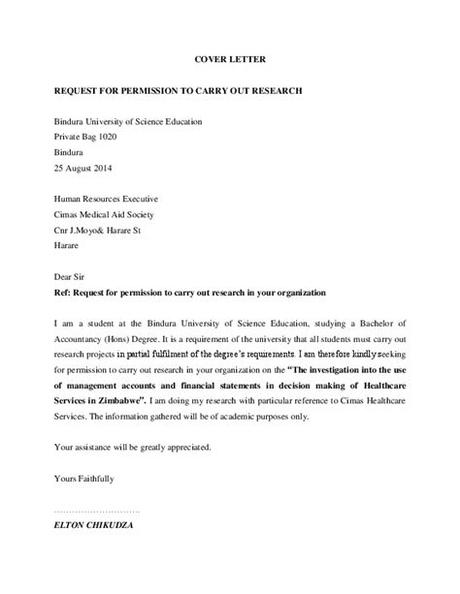 letter of request for permission to conduct research