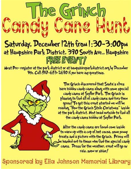 One minute (to win it) cookie eat off game Grinch Candy Cane Hunt | Hampshire Park District | Grinch ...