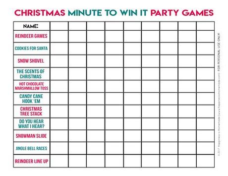 Tie a string between two chairs, hang candy canes on the string and then use a cane in your mouth to. Minute to Win It Christmas Games for All Ages - Happiness ...