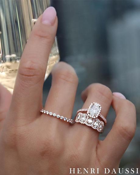 modern wedding rings diamond wedding set rose gold