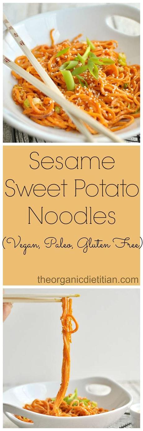 My new go to recipe for chicken noodle soup! Sesame Sweet Potato Noodles - The Organic Dietitian ...