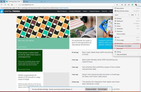 How to Pin a Website to the Taskbar